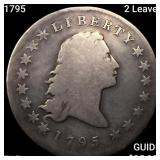 1795 2 Leaves Flowing Hair Dollar NICELY CIRCULATE