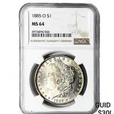 1885-O Morgan Silver Dollar NGC MS64