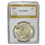 1925 Silver Peace Dollar PGA MS65