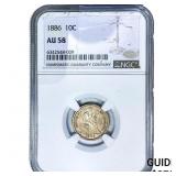 1886 Seated Liberty Dime NGC AU58