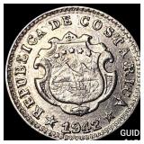 1942 Costa Rica 5 Centesimos S/O 2 Centesimos