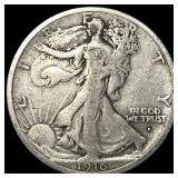 1916-D Silver Half Dollar LIGHTLY CIRCULATED