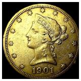 1901-S Gold $10 Liberty Head Eagle CLOSELY  UNCIR