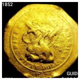 1852 Humboldt $50 "887" California Gold Assay LI