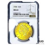 1904 $20 Gold Double Eagle NGC MS63