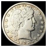 1897-O Silver Barber Quarter CLOSELY  UNCIRCULATE