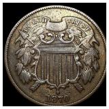 1870 Two-Cent Piece NEARLY UNCIRCULATED