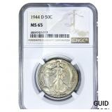 1944-D Walking Liberty Half Dollar NGC MS65