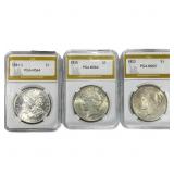 [3 Coins] 1881-1925 Silver Morgan & Peace $1 PGA M