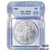 1999 Silver Eagle ICG MS70
