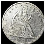1858 Seated Liberty Half Dollar ABOUT UNCIRCULATED