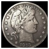 1915-S Silver Barber Half Dollar NEARLY UNCIRCULAT