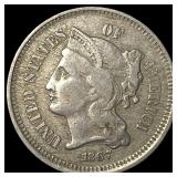 1867 Nickel Three-Cent Piece LIGHTLY CIRCULATED