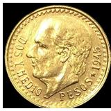1945 Gold Mexico Pesos