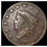 1830 Coronet Head Large Cent LIGHTLY CIRCULATED