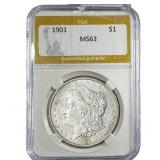 1901 Morgan Silver Dollar PGA MS61