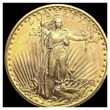 1908 No Motto Gold $20 Saint-Gaudens Double  Eagl
