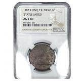 1787 4 Cinq P.R. Fugio 1C NGC AG3 BN