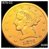1876-CC $5 Gold Half Eagle NEARLY UNCIRCULATED