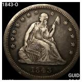 1843-O Seated Liberty Quarter CLOSELY UNCIRCULATED