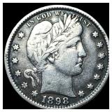 1898 Silver Barber Quarter ABOUT UNCIRCULATED