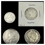 [4Coins] 1832-1907 Mixed U.S. Coin Lot