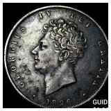 1826 Great Britain George IV Silver 1/2 Crown