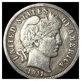 1911-D Silver Barber Dime LIGHTLY CIRCULATED