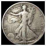 1917-S Silver Walking Liberty Half Dollar LIGHTLY