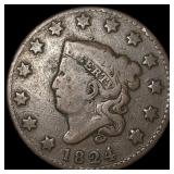 1824 Coronet Head Large Cent LIGHTLY CIRCULATED