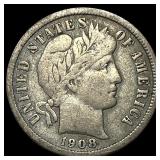 1908-O Silver Barber Dime NEARLY UNCIRCULATED