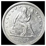 1857 Silver Seated Liberty Quarter  UNCIRCULATED
