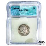 1925-S Buffalo Nickel ICG VF25