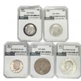 [5 Coins] 1964-1981 Kennedy Half Dollar PCI PR/MS6