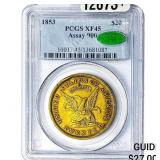 1853 "900" US Assay Office PCGS XF45 CAC
