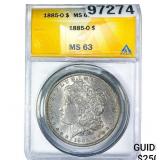 1885-O Morgan Silver Dollar ANACS MS63