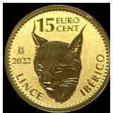 2022 Gold 15 Euro Cent 1/10 onza