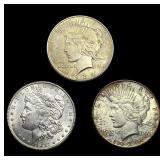 [3 Coins] 1902-1934 Silver Morgan & Peace $1