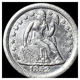 1852-O Silver Seated Liberty Dime CHOICE AU