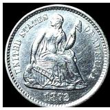 1872-S Silver Seated Liberty Half Dime CHOICE  AU