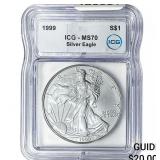 1999 Silver Eagle ICG MS70