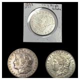 [3 Coins] 1833-1904 Silver Morgan $1s & Cap. Bust