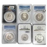 [6 Coins] 1959-2019 Kennedy Half Dollar PR/MS65-70