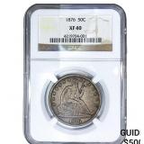 1876 Seated Liberty Half Dollar NGC XF40