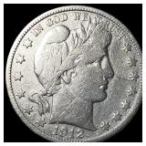 1912-D Silver Barber Half Dollar ABOUT UNCIRCULATE