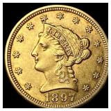 1897 Liberty Head Gold $2.5 Quarter Eagle  CLOSEL