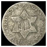 1852 Silver Three-Cent Piece ABOUT UNCIRCULATED