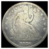 1876 Silver Seated Liberty Half Dollar NICELY  CI