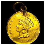 1856-1889 Gold $1 Indian Princess Type 3 HIGH  GR