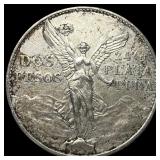 1921 Silver 2 Pesos Mexico CHOICE AU